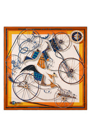 Camel Turuncu Linda Kaşmir Desenli Kare Eşarp 140x140 cm