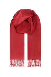 Bordo El Dokuması Saf İpek Şal 70x180 cm