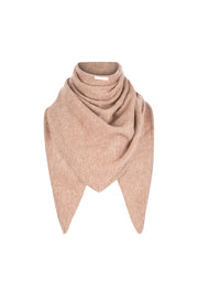 Açık Camel Brushed Saf Kaşmir Üçgen Şal 73x160x73
