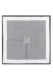 Beyaz Siyah Laila Saf İpek Kare Eşarp 50x50 cm