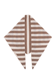 Camel Ekru Rose Saf Kaşmir Çizgili Fular Bandana 85x30x30 cm