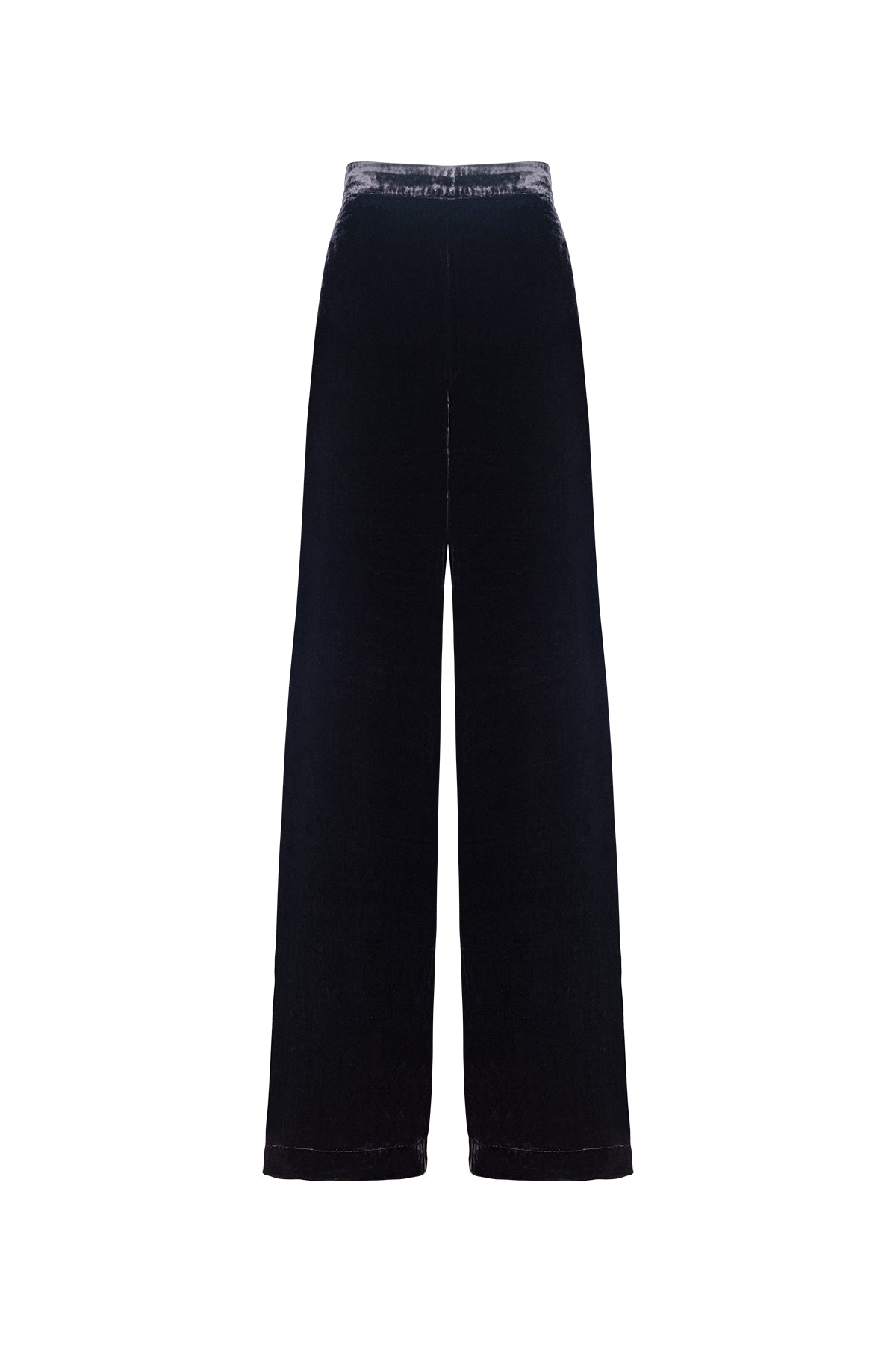 Siyah Paris İpekli Kadife Pantolon