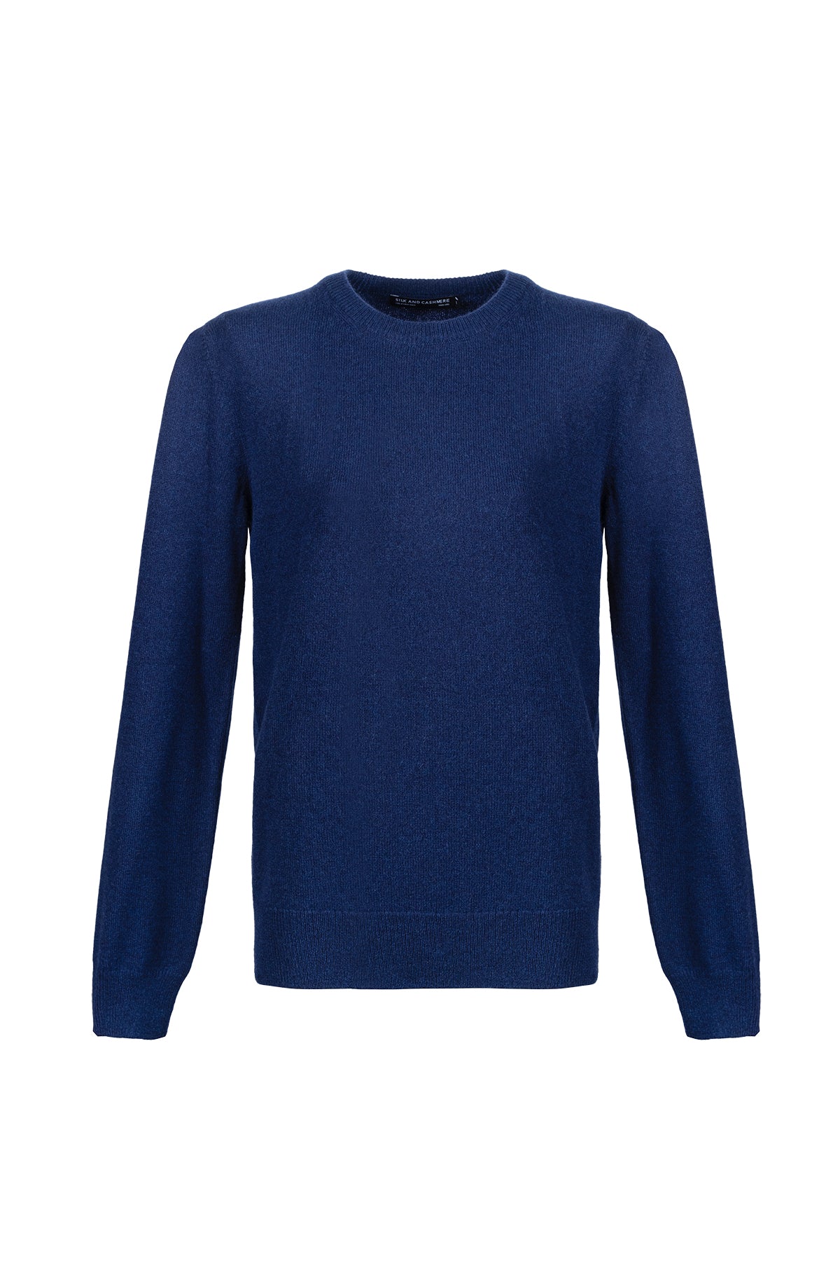 Lacivert Franca Saf Kaşmir Bisiklet Yaka Kazak