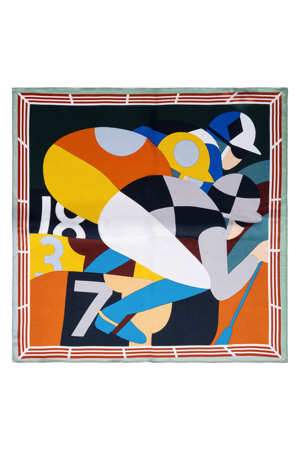 Saks Mavi Siyah Laila Saf İpek Kare Eşarp 50x50 cm