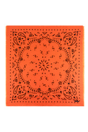 Turuncu Jas Desenli Kare Şal 70x70 cm