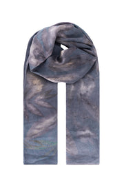 Antrasit Saf İpek El Baskısı Ekolojik Şal 90 x 200 cm