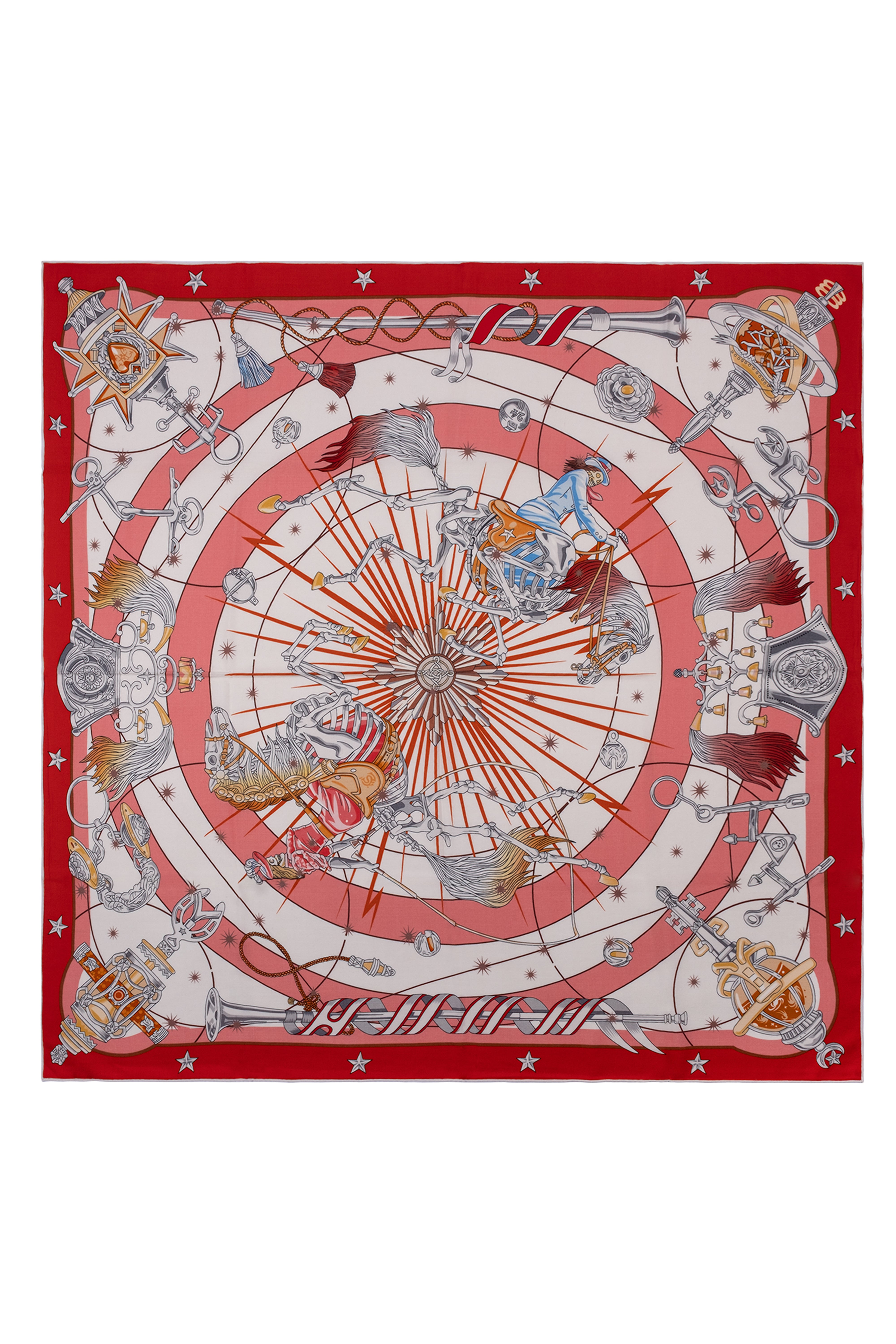 Kırmızı Pembe Linda Kaşmir Desenli Kare Eşarp 140x140  cm