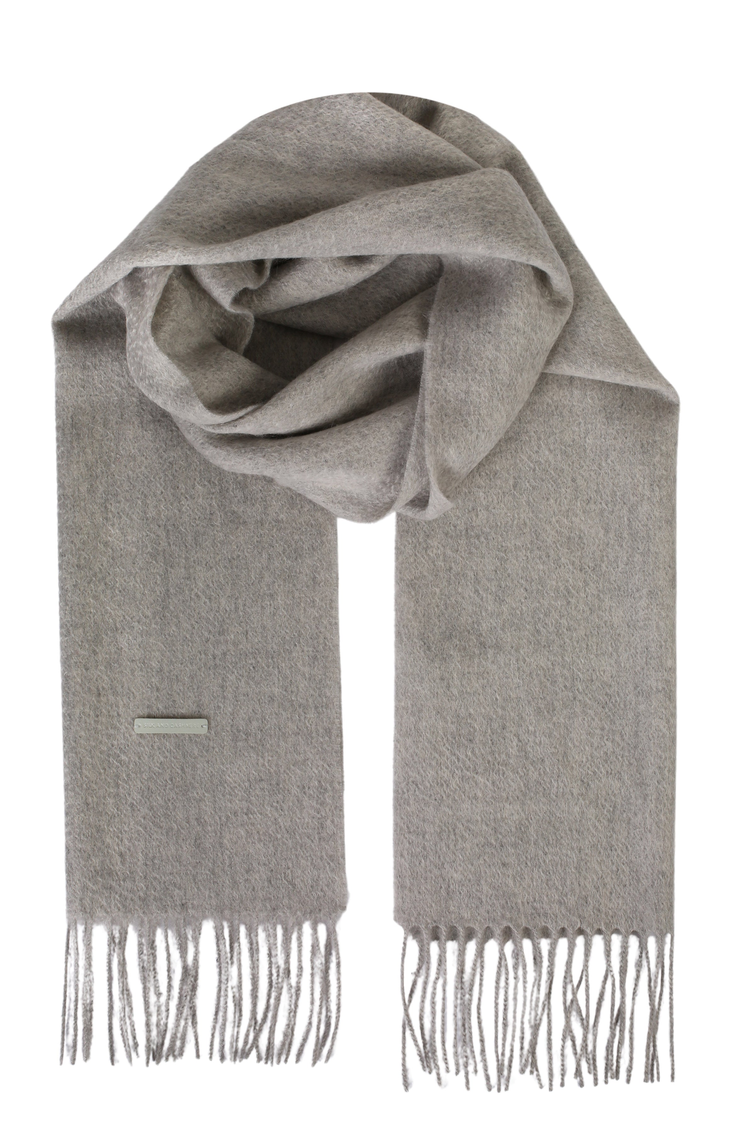 Açık Gri Saf Kaşmir Patrick Atkı 170x35 cm