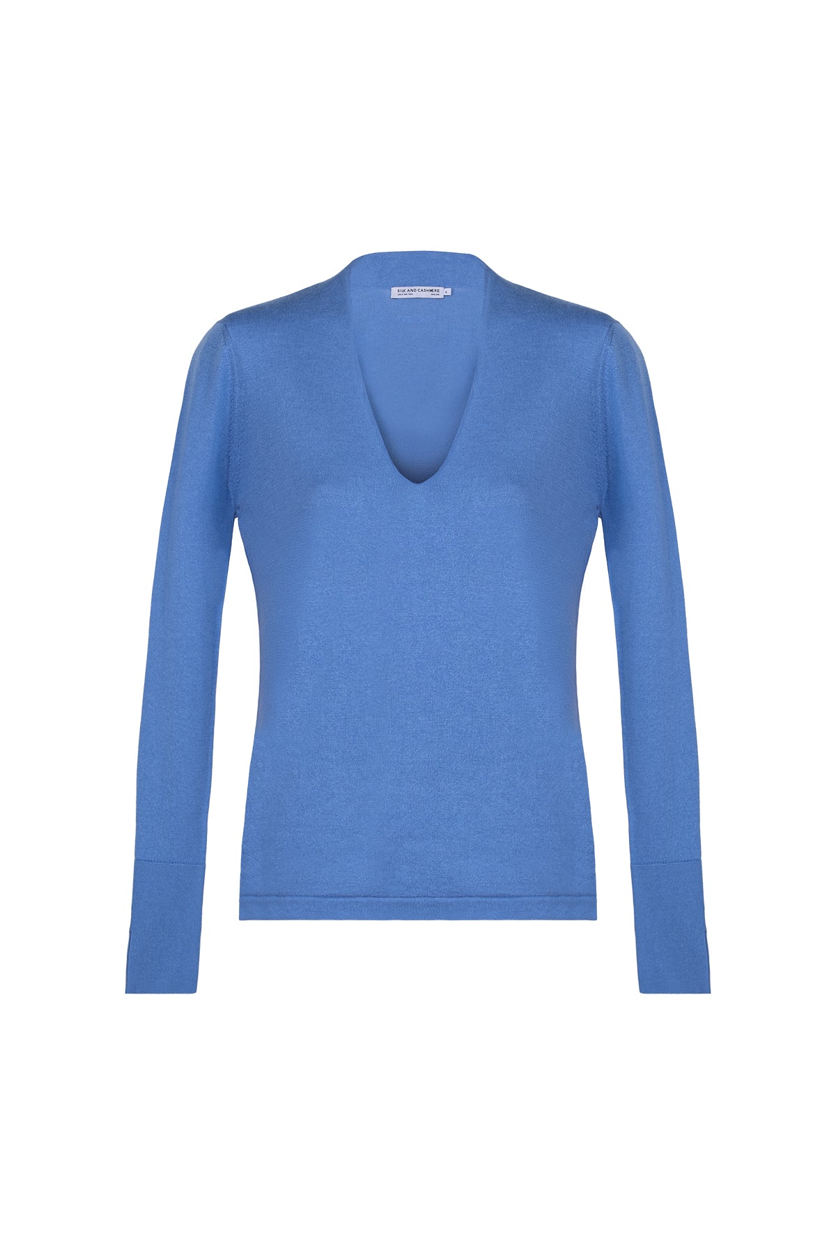 Mavi Zoe İpek Kaşmir Derin V Yaka Triko