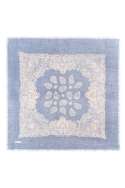 Mavi Jas  Desenli Kare Şal 70x70 cm