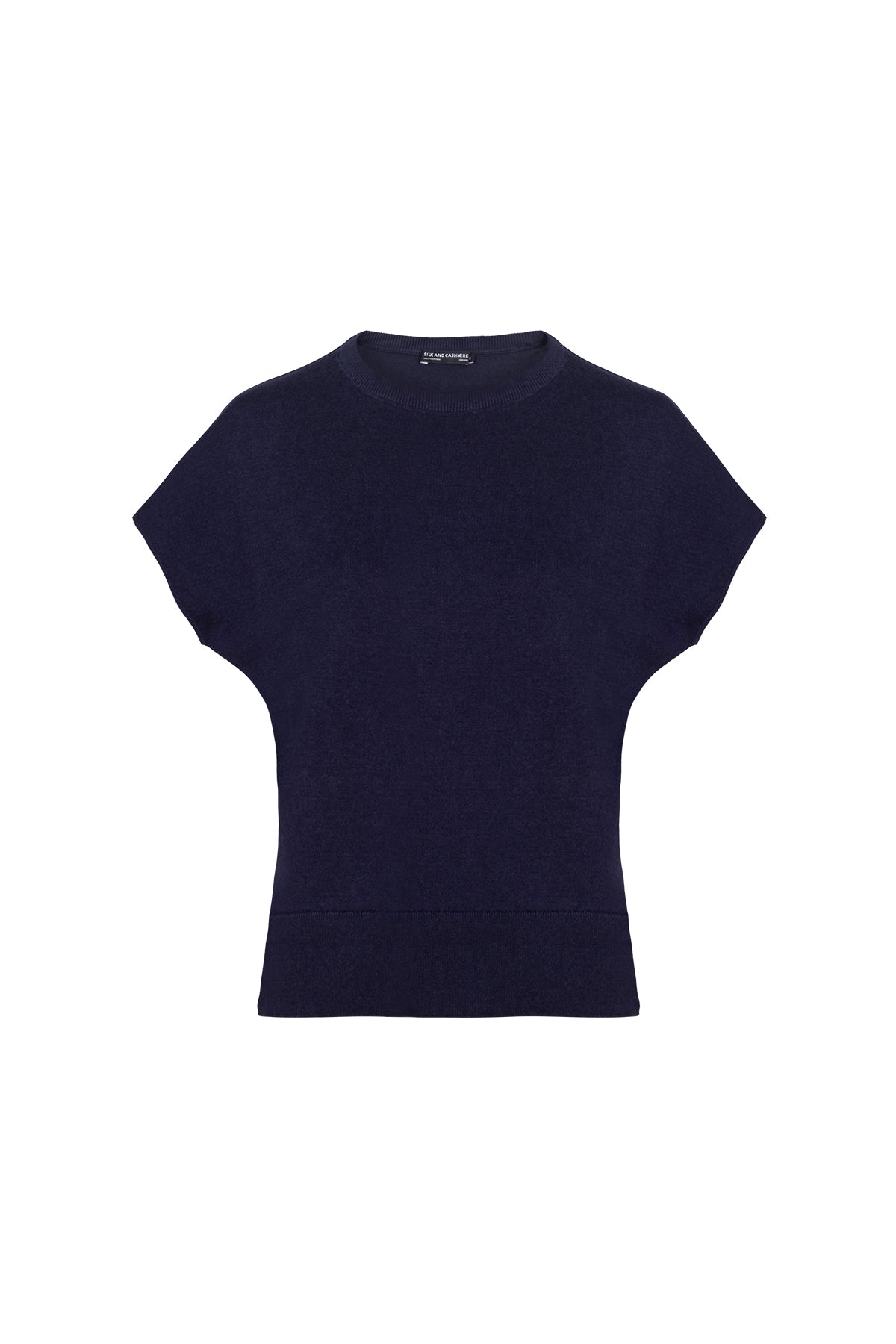 Lacivert Mila Yuvarlak Yaka Kısa Kollu Triko
