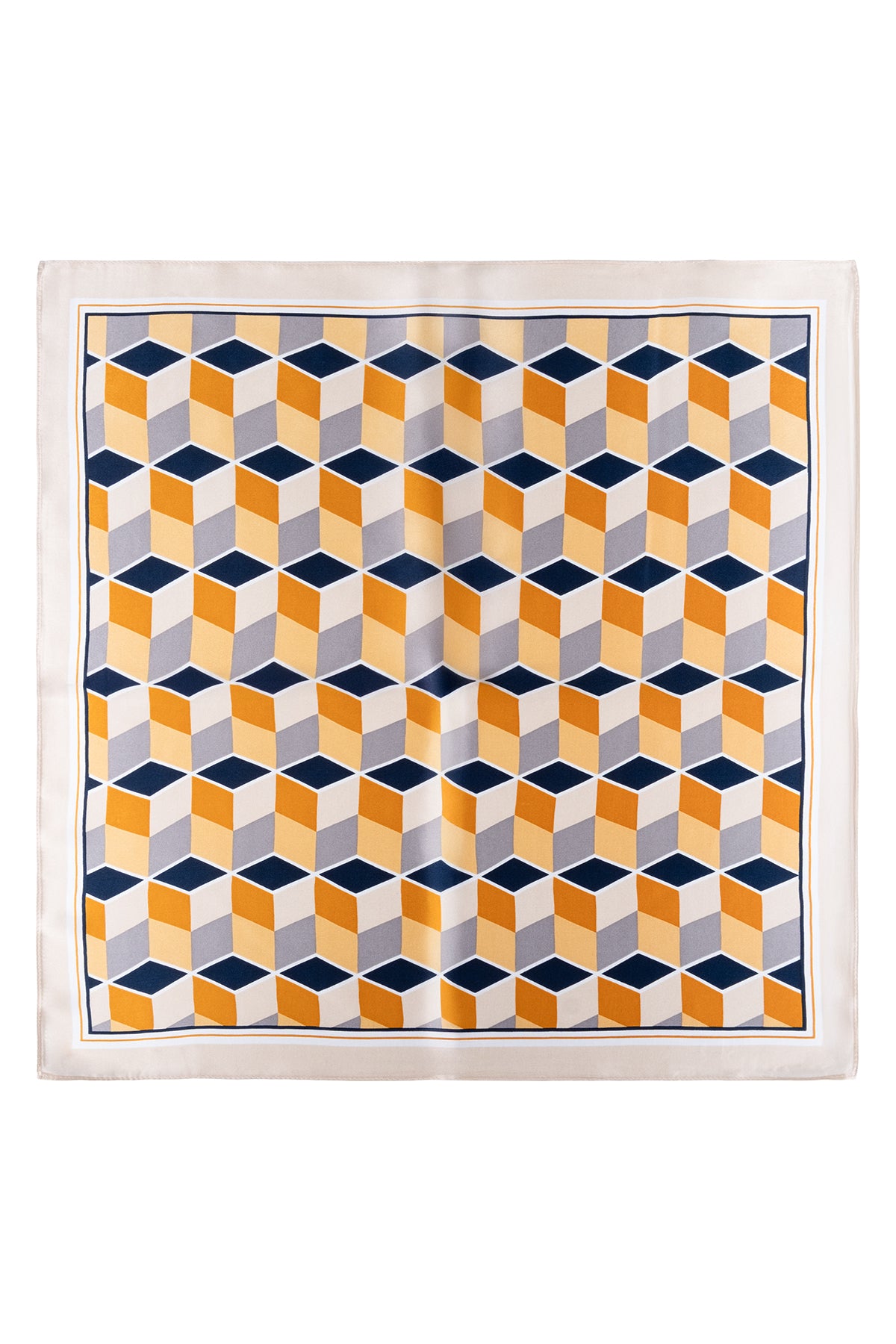 Bej Laila Saf İpek Kare Eşarp 50x50 cm