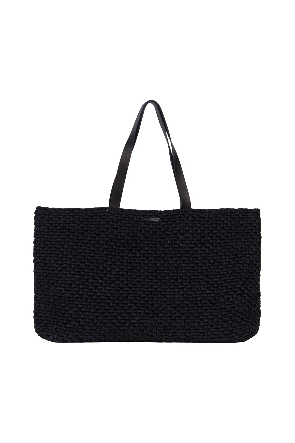 Siyah Nina Renkli Çizgili Rafya Çanta 47x27x13cm