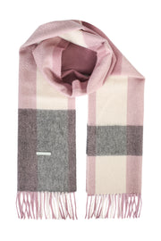 Gül Kurusu Saf Kaşmir Patrick Kareli Atkı 164x3 cm