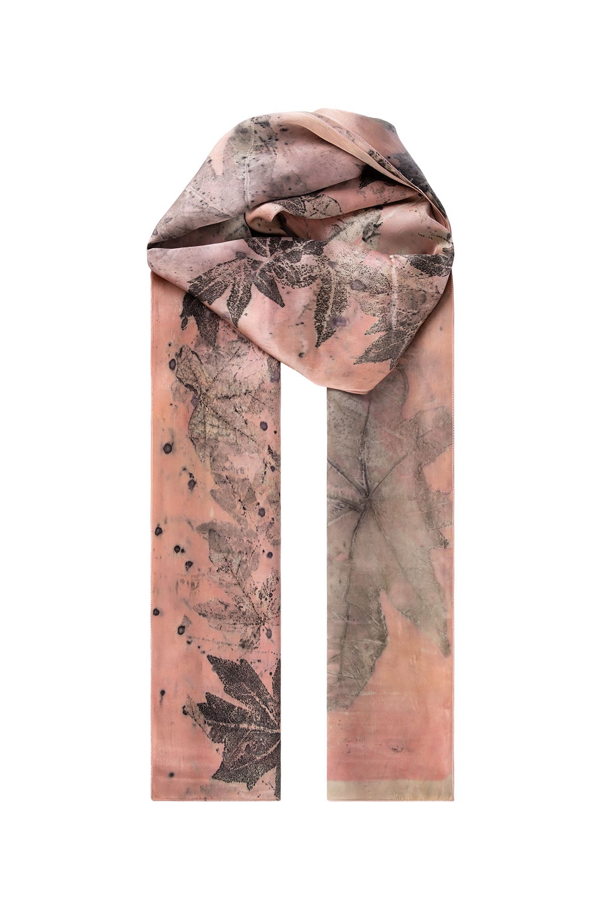 Açık Somon Saf İpek El Baskısı Ekolojik Şal 90 x 200 cm