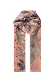 Açık Somon Saf İpek El Baskısı Ekolojik Şal 90 x 200 cm