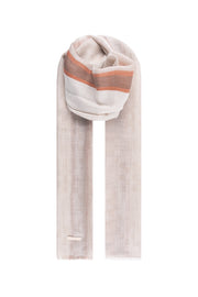 Gri Sophie Saf Kaşmir Kareli Şal 80x190 cm