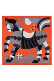 Camel Beyaz Linda Kaşmir Desenli Kare Eşarp 140x140 cm