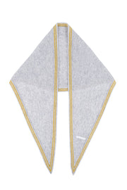 Gri Mini Saf Kaşmir Bandana 30x125 cm