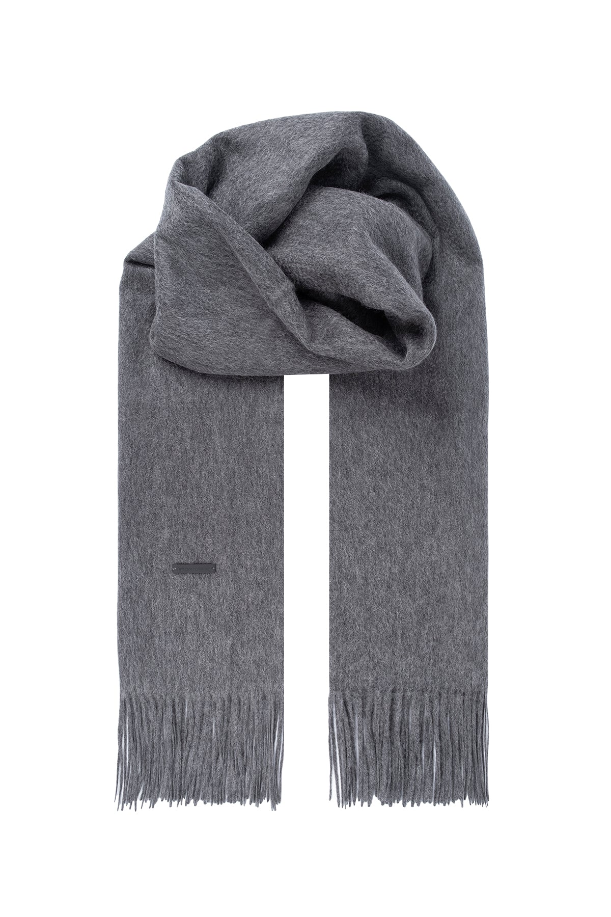 Orta Gri Melanj Rose Saf Kaşmir Şal 180x60