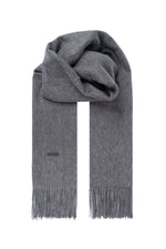 Orta Gri Melanj Rose Saf Kaşmir Şal 180x60