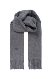 Orta Gri Melanj Rose Saf Kaşmir Şal 180x60