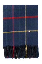 Siyah Saf Yün Kareli Battaniye 190x140 cm