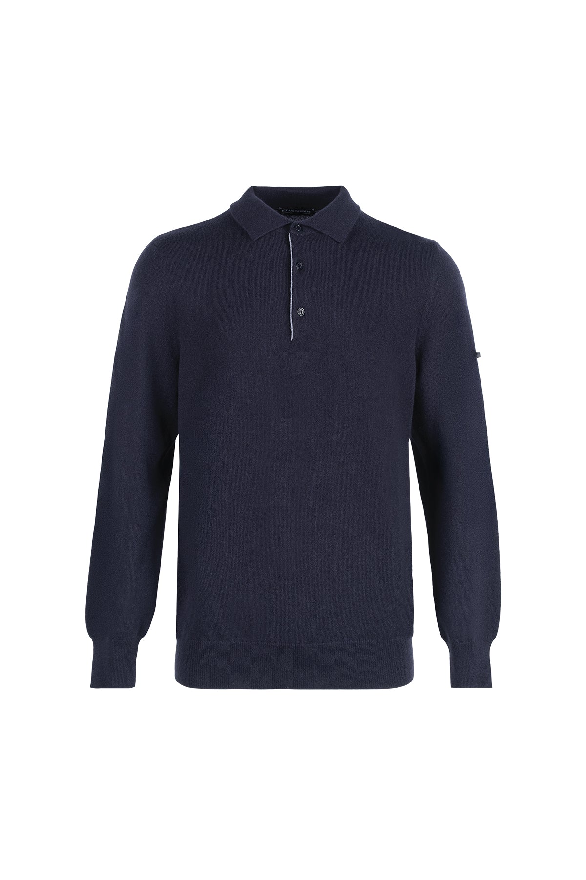 Lacivert Saf Kaşmir Polo Kazak