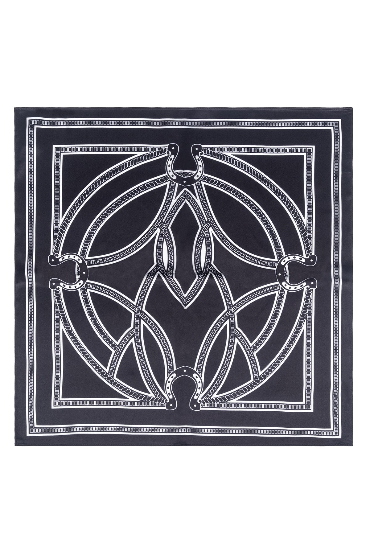 Siyah Laila Saf İpek Kare Eşarp 50x50 cm