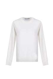 Ekru Agata Saf Kaşmir Bisiklet Yaka Kazak