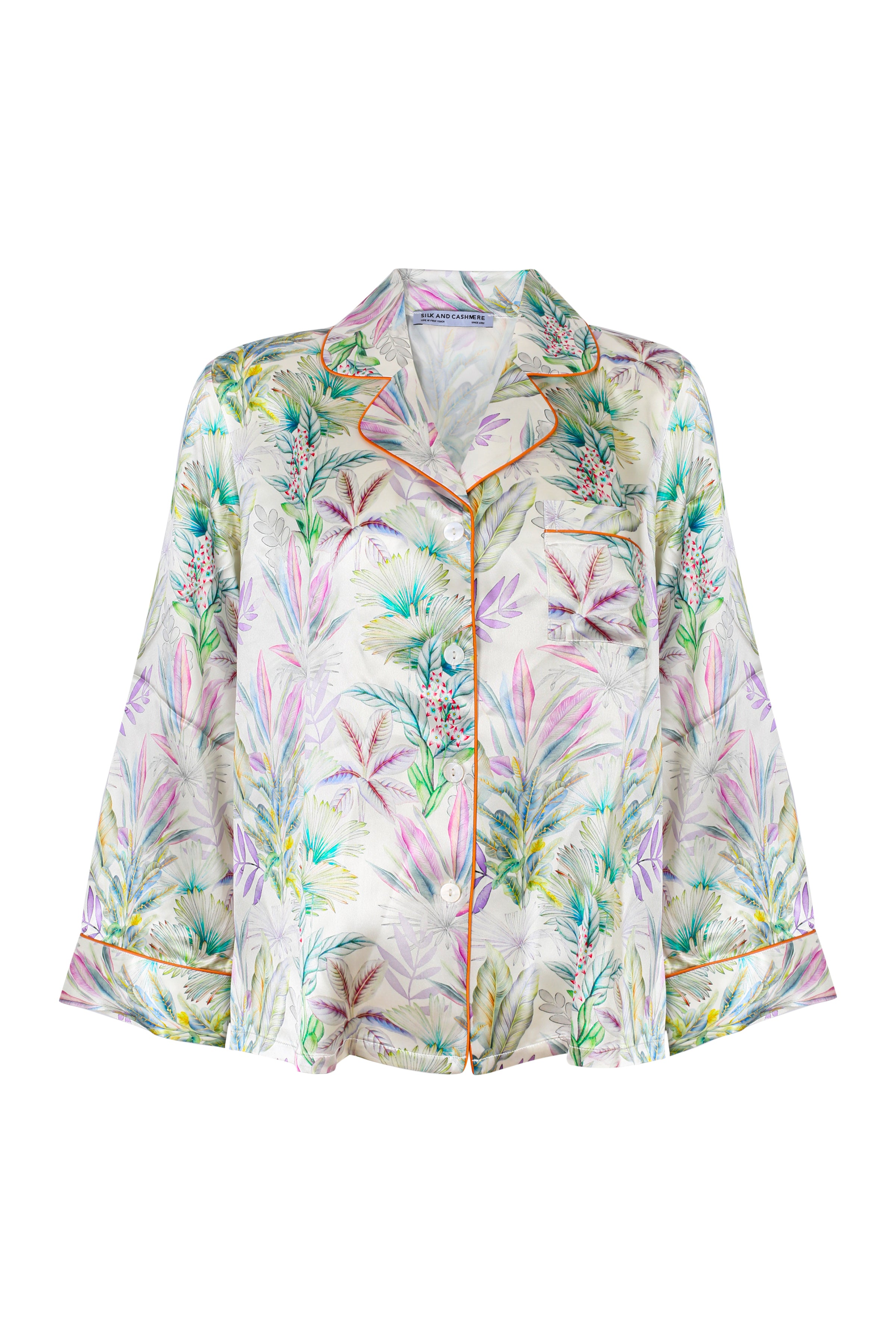 Yeşil Roma Saf İpek Pijama Takımı