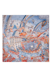 Renkli Linda Saf Kaşmir Desenli Kare Eşarp 140x140 cm