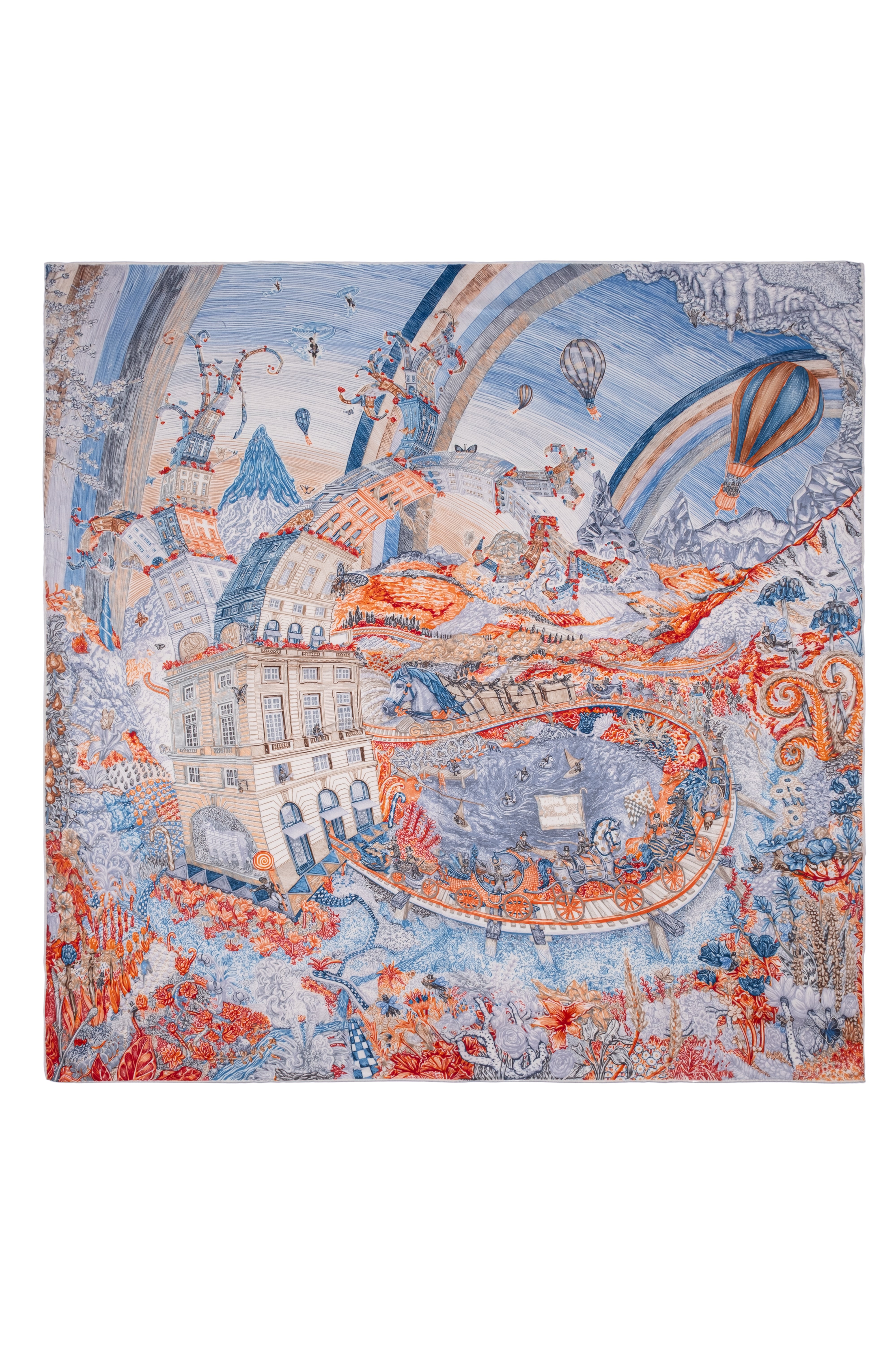 Renkli Linda Saf Kaşmir Desenli Kare Eşarp 140x140 cm