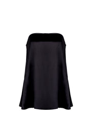 Siyah Luna Saf İpek Straplez Bluz