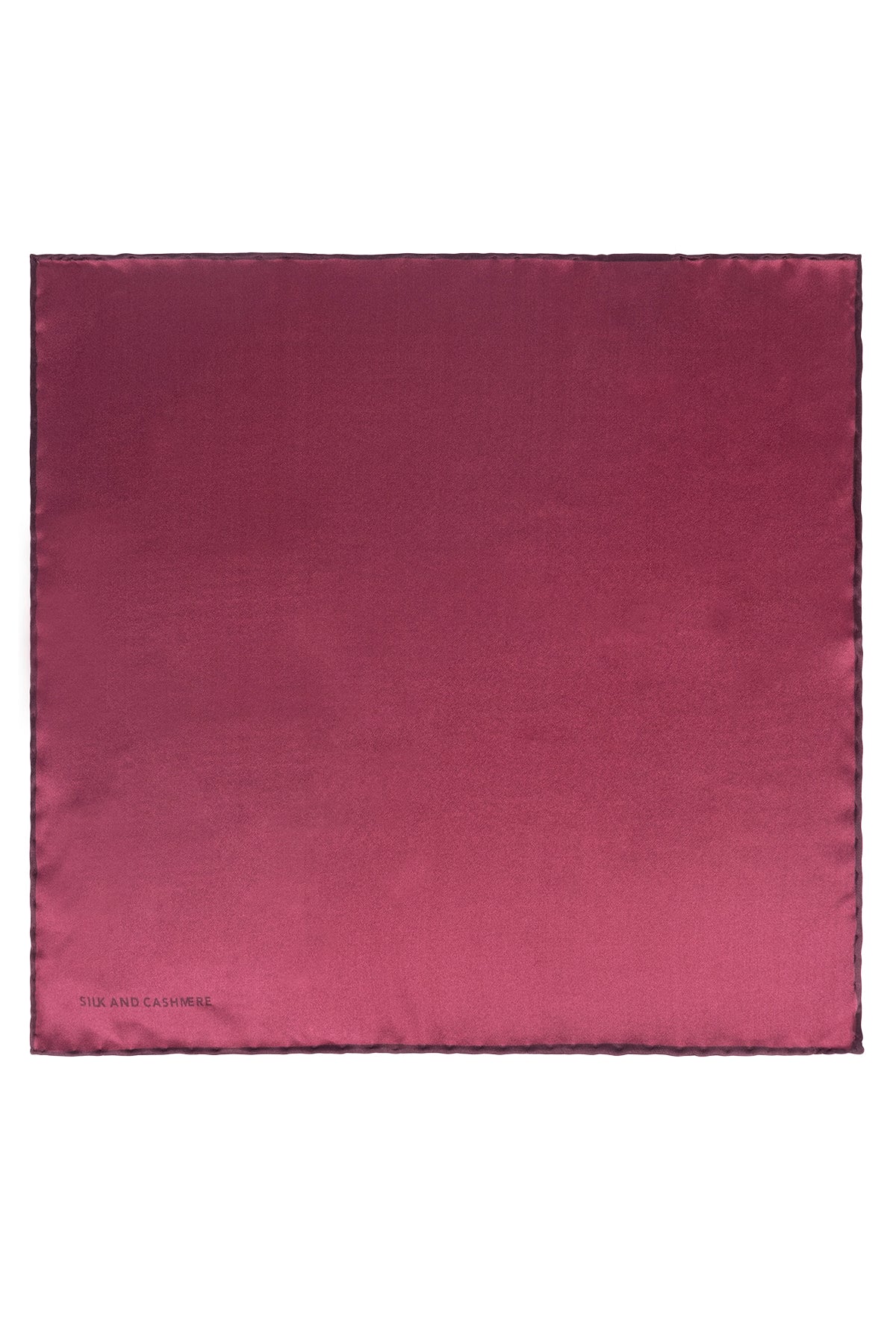Bordo Saf İpek Düz Renk Erkek Cep Mendili 35x35 cm
