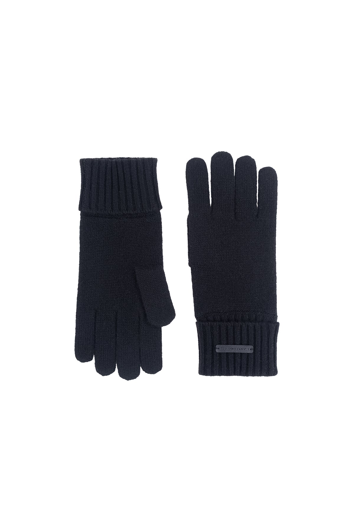 Siyah Stockholm Saf Kaşmir Kadın Eldiven