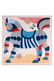 Bej Bordo Linda Saf Kaşmir Baskılı Eşarp 140x 140 cm