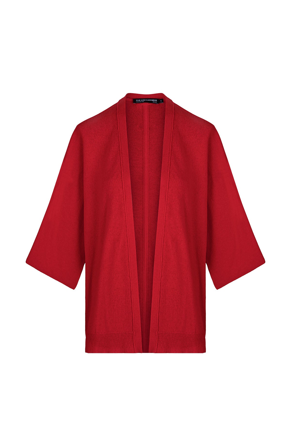 Kırmızı Kostir Saf Kaşmir Derin V Yaka Triko Hırka