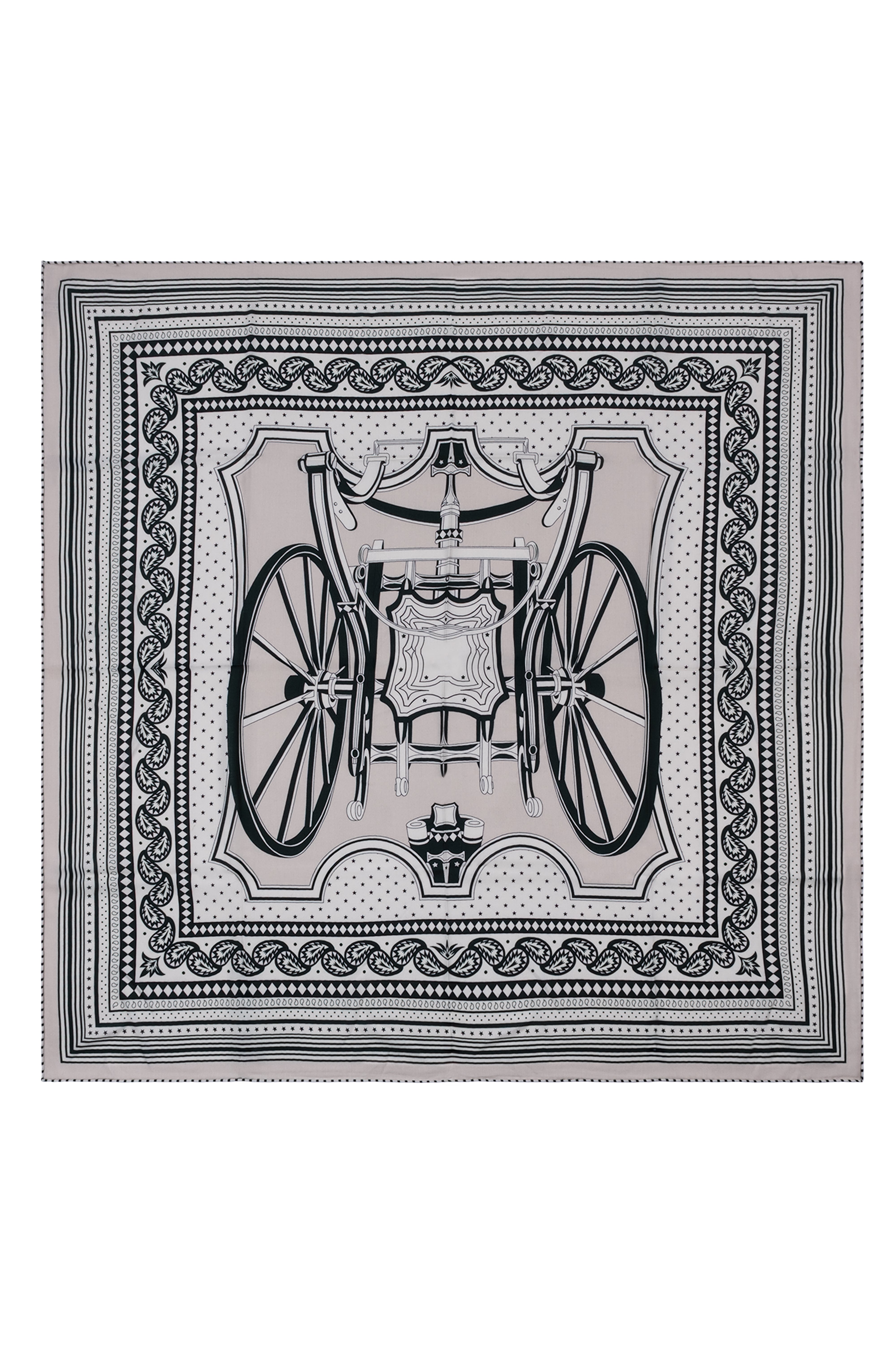 Yeşil Bej Linda Kaşmir Desenli Kare Eşarp 140x140  cm