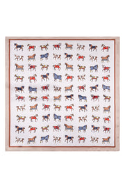 Kahverengi Bej Laila Saf İpek Kare Eşarp 50x50 cm