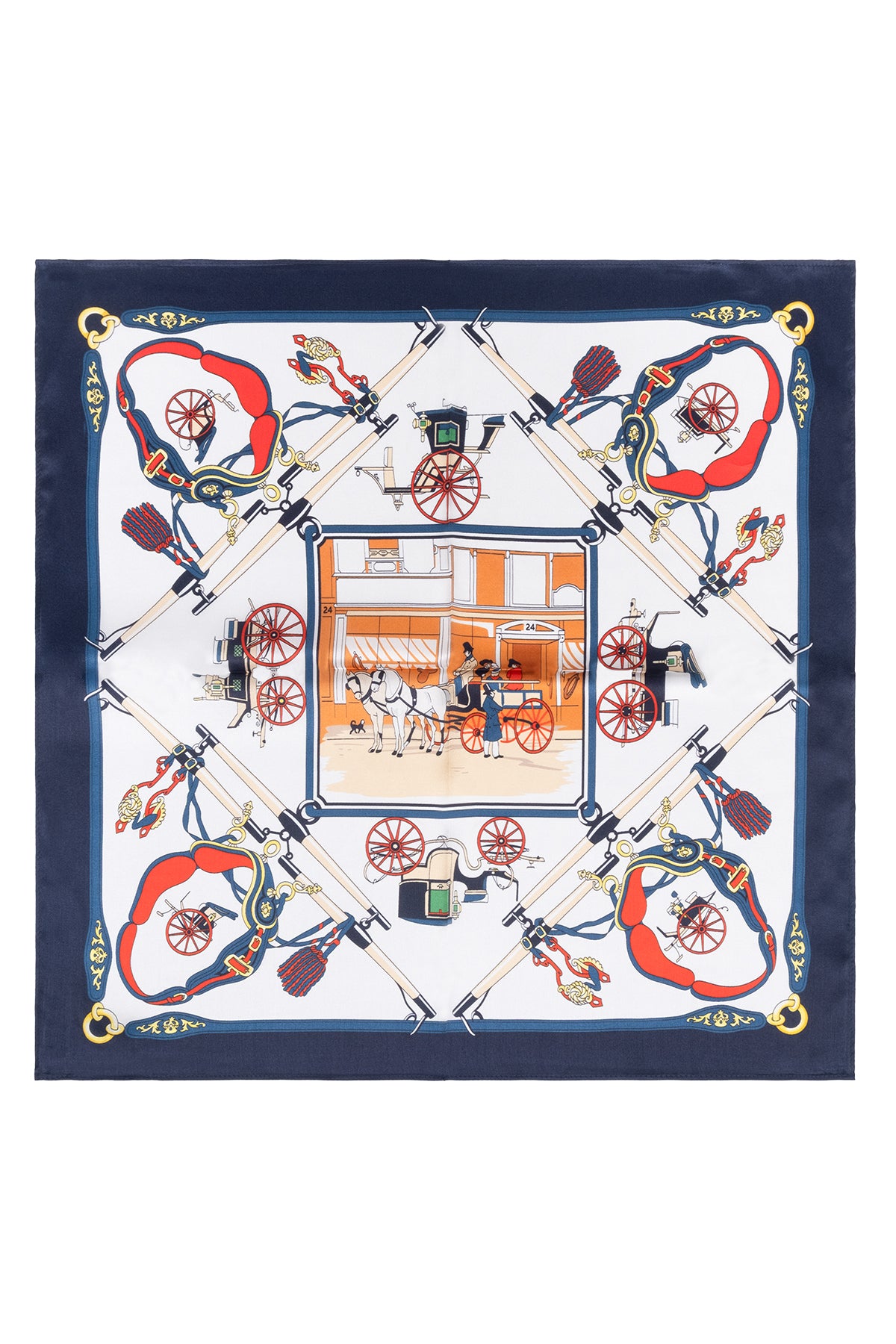 Bej Kırmızı Laila Saf İpek Kare Eşarp 50x50 cm