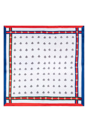 Kırmızı Beyaz Laila Saf İpek Kare Eşarp 50x50 cm