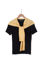 Sarı Lilly Saf Kaşmir Kazak Atkı