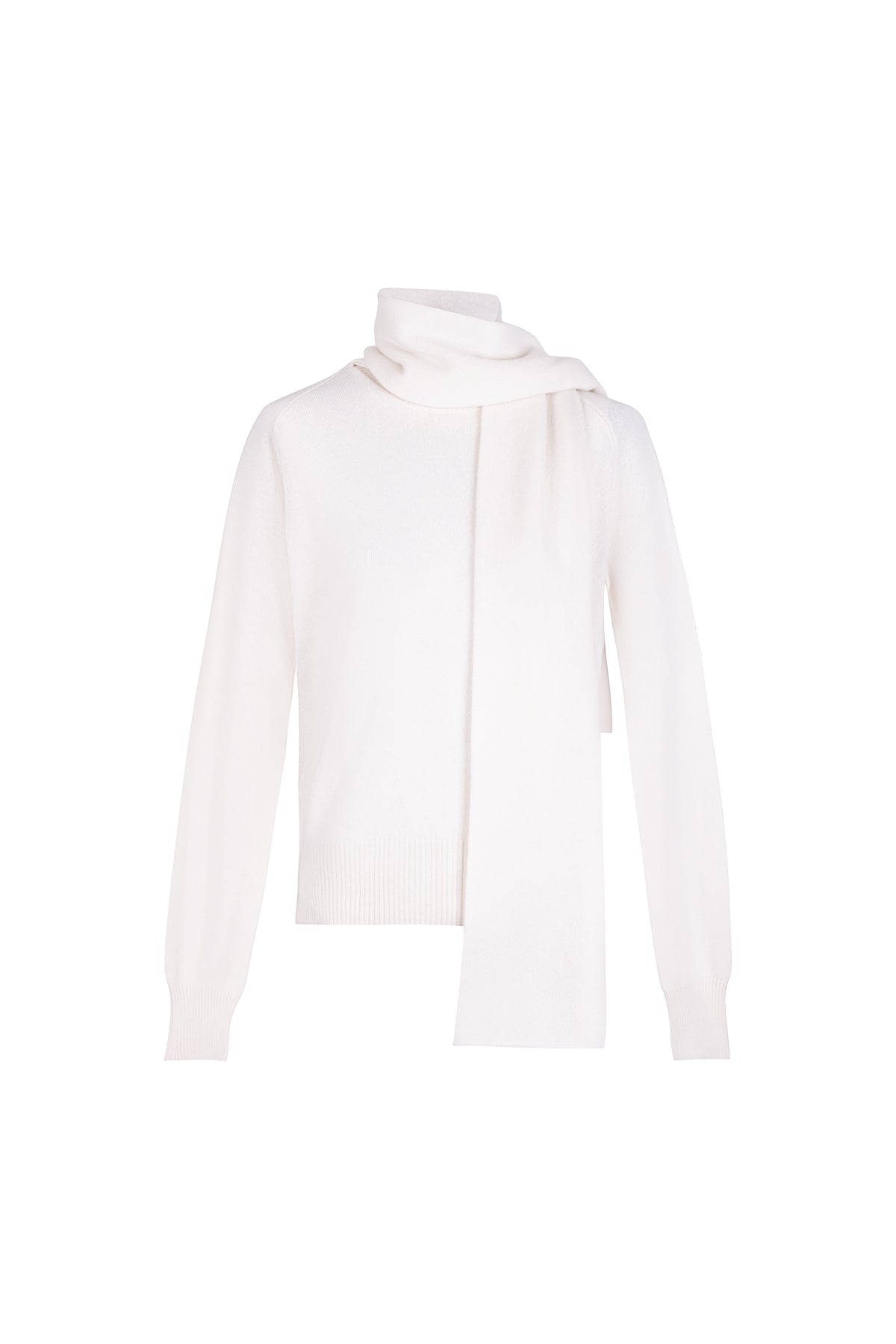 Ekru Vanessa Saf Kaşmir Atkı Yakalı Kazak