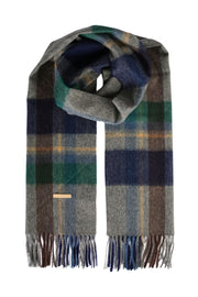 Lacivert Saf Kaşmir Patrick Kareli Atkı 30x180 cm