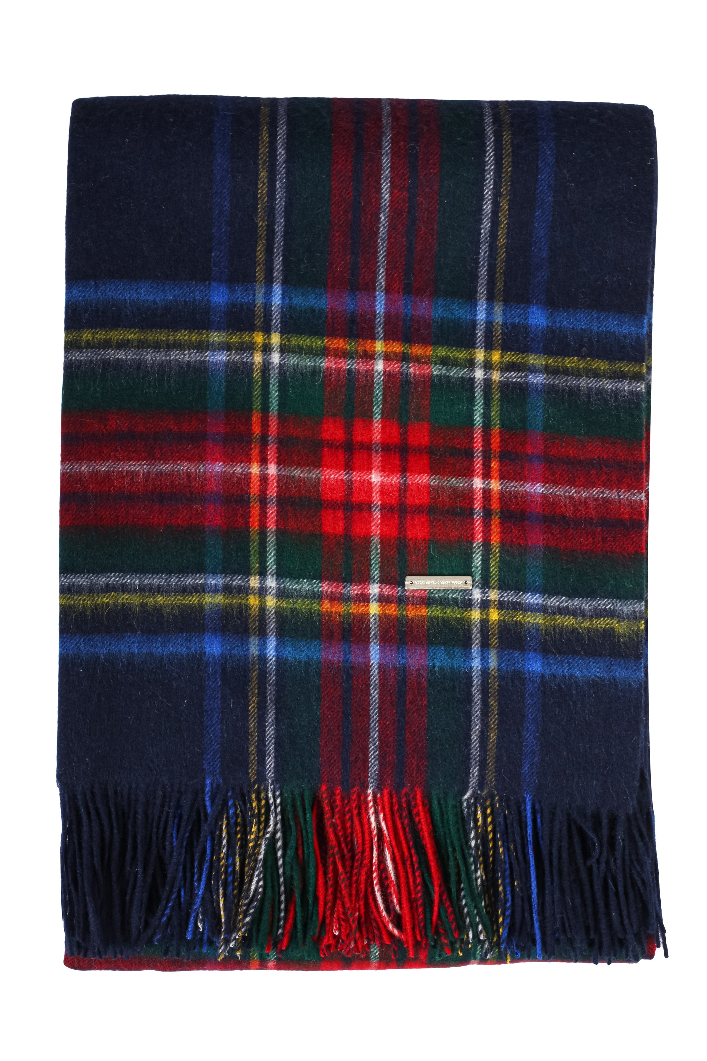 Lacivert Saf Yün Kareli Battaniye 190x140 cm