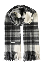 Antrasit Saf Kaşmir Rose Kareli Şal 70x200 cm