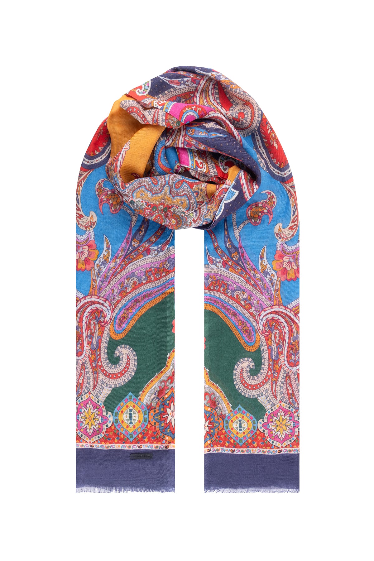 Lacivert Jas Desenli Şal 70x180 cm