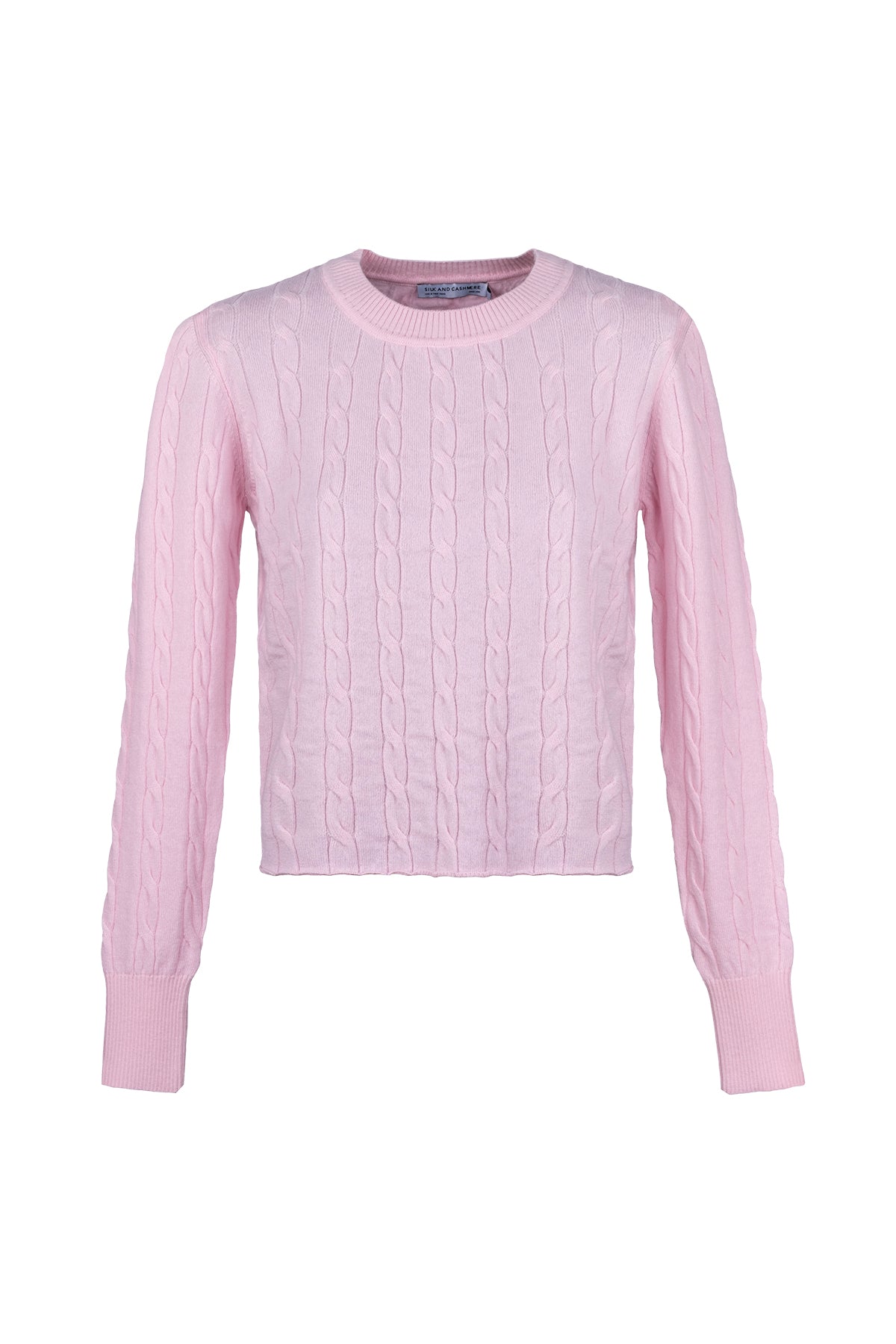 Gül Kurusu Amelia Avusturalya Yün ve Kaşmir  Yuvarlak Yaka Kısa Kazak