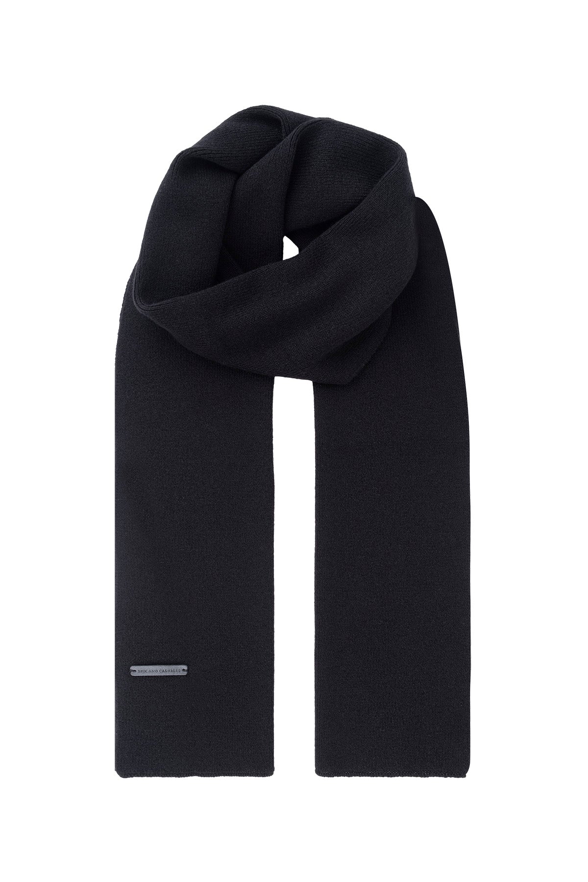 Siyah Saf Kaşmir Hannover Atkı 25x170cm